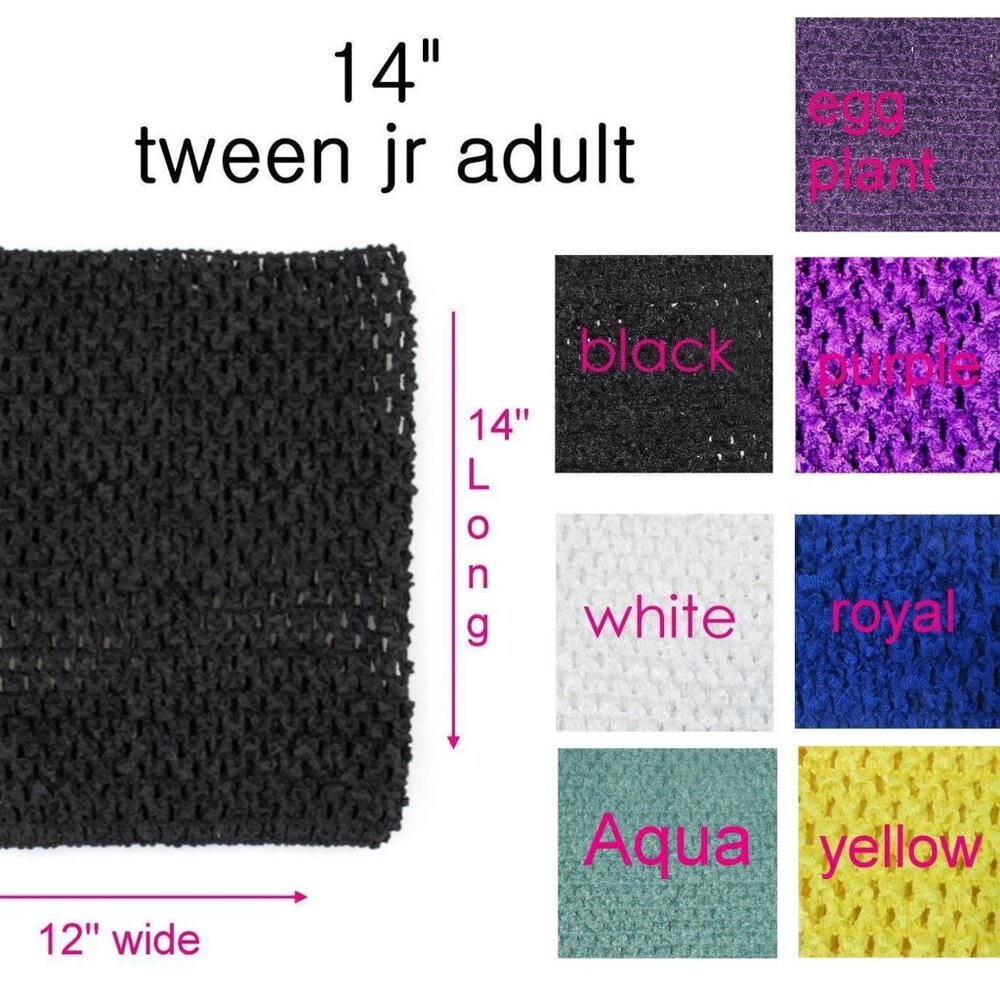 New crochet elastic tube tutu top for Halloween costume DIY Adult Jr teen 14"